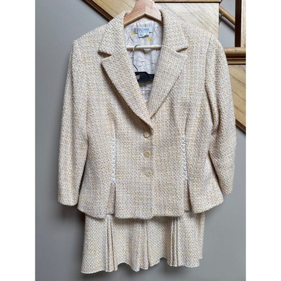 Kay Unger NY Women Tweed Skirt Suit Set 16 Church Wedding Old Money Quiet Luxury - Picture 2 of 16
